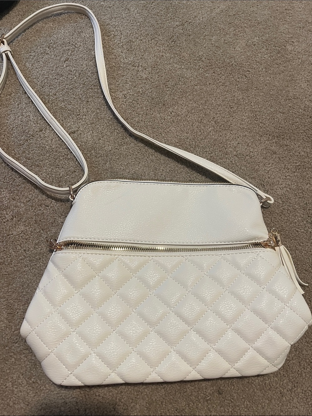 White Quilted Crossbody Bag